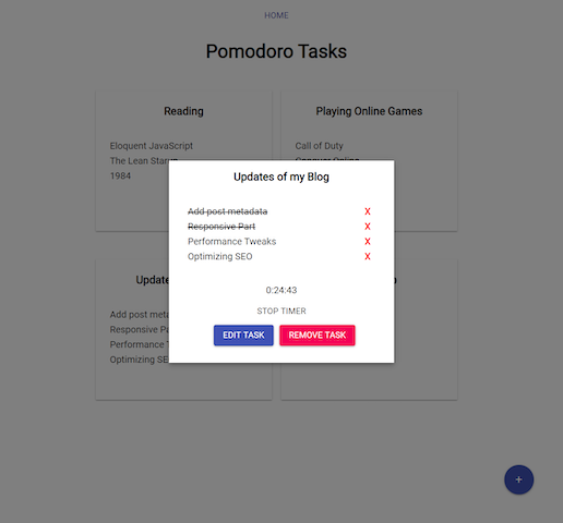 Pomodoro React Web App