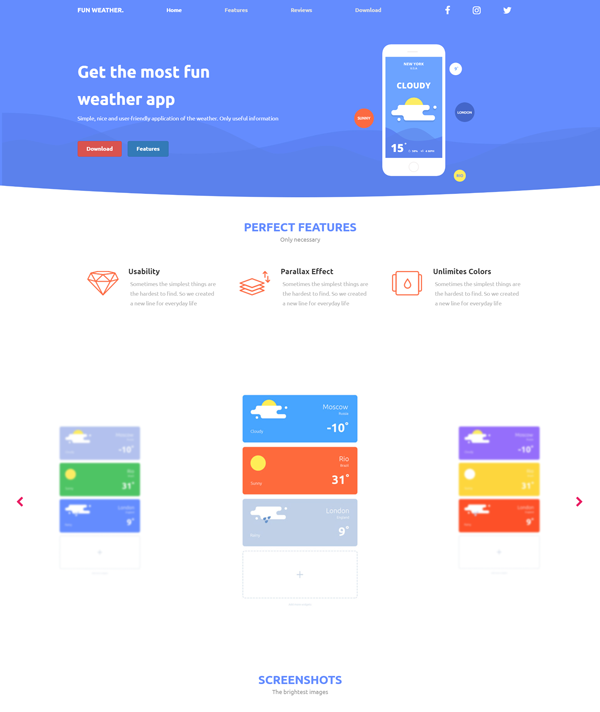 Weather App Landing Page